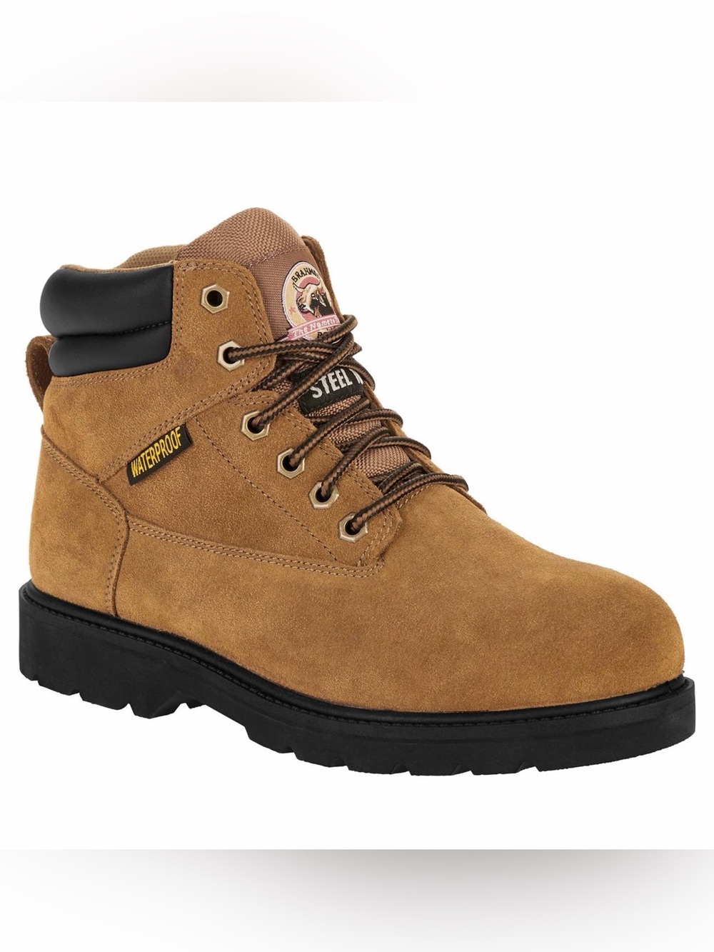 💜 Brahma Men's Alpha Brown Waterproof 6 in Steel Toe Work Boots Size:12